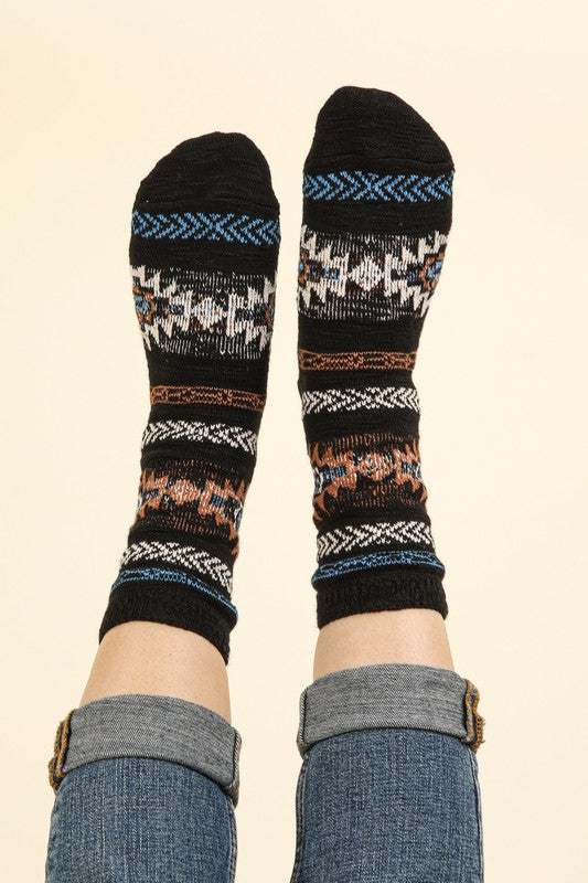 Aztec Knit Socks