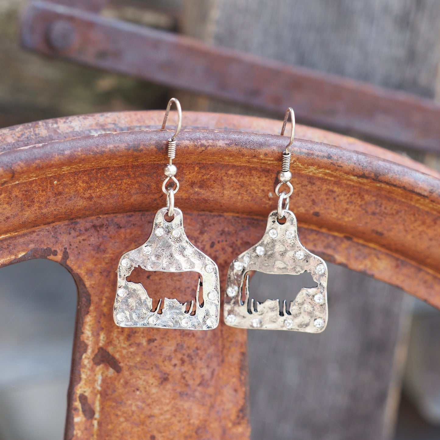 Cow Tag Earrings