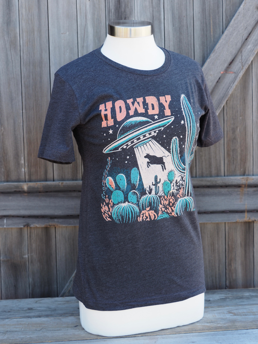 Howdy Space Cow Graphic T-shirt